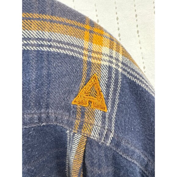Ascend Mens Flannel Shirt Sz XL? Navy Plaid Lined Thermal Heavywt Rugged Outdoor - Picture 3 of 10